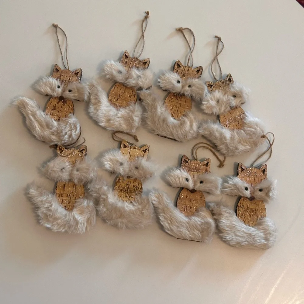 Set of 8 Fox Woodland Animal Ornaments